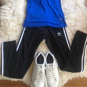 Adidas black 3 stripe legging